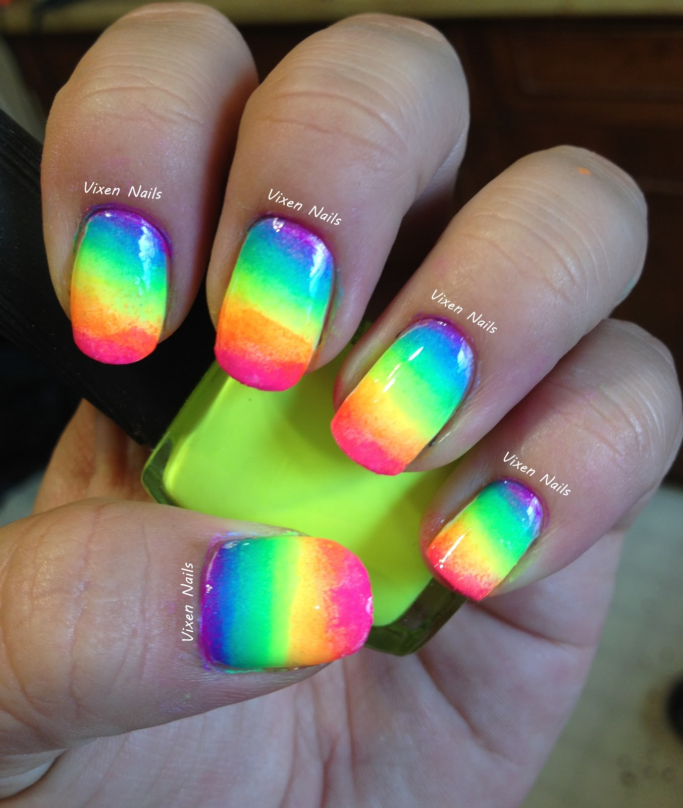 Rainbow Nail Designs
 Vixen Nails Rainbow Ombre Tutorial
