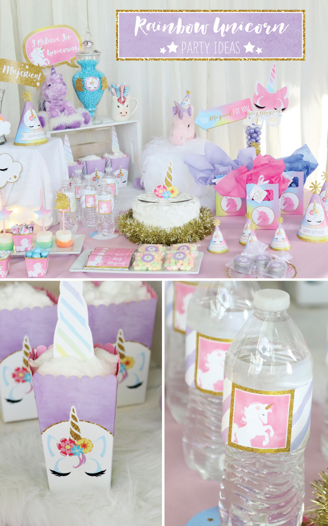 Rainbow Unicorn Birthday Party Ideas
 Magical Rainbow Unicorn Party Supplies Marshmallow Pop