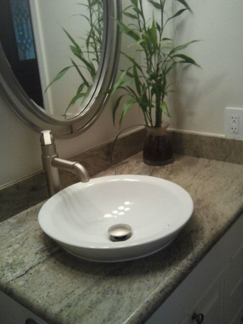 Raised Bathroom Sink
 Raised Sink With Granite Vanity Top