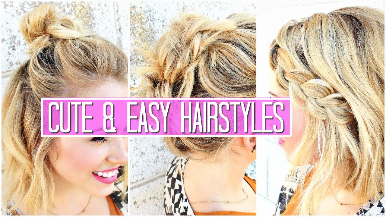Really Cute And Easy Hairstyles
 3 Easy Hairstyles for SHORT Medium Hair Tutorial