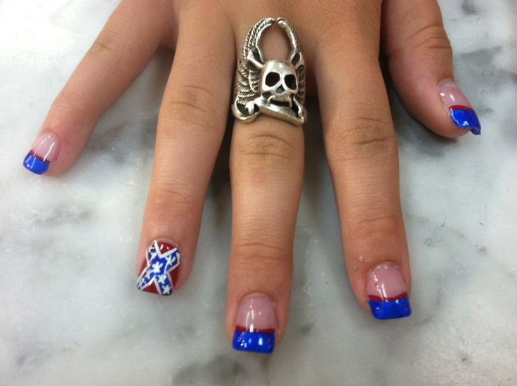 Confederate Flag Nail Designs for Long Nails - wide 1