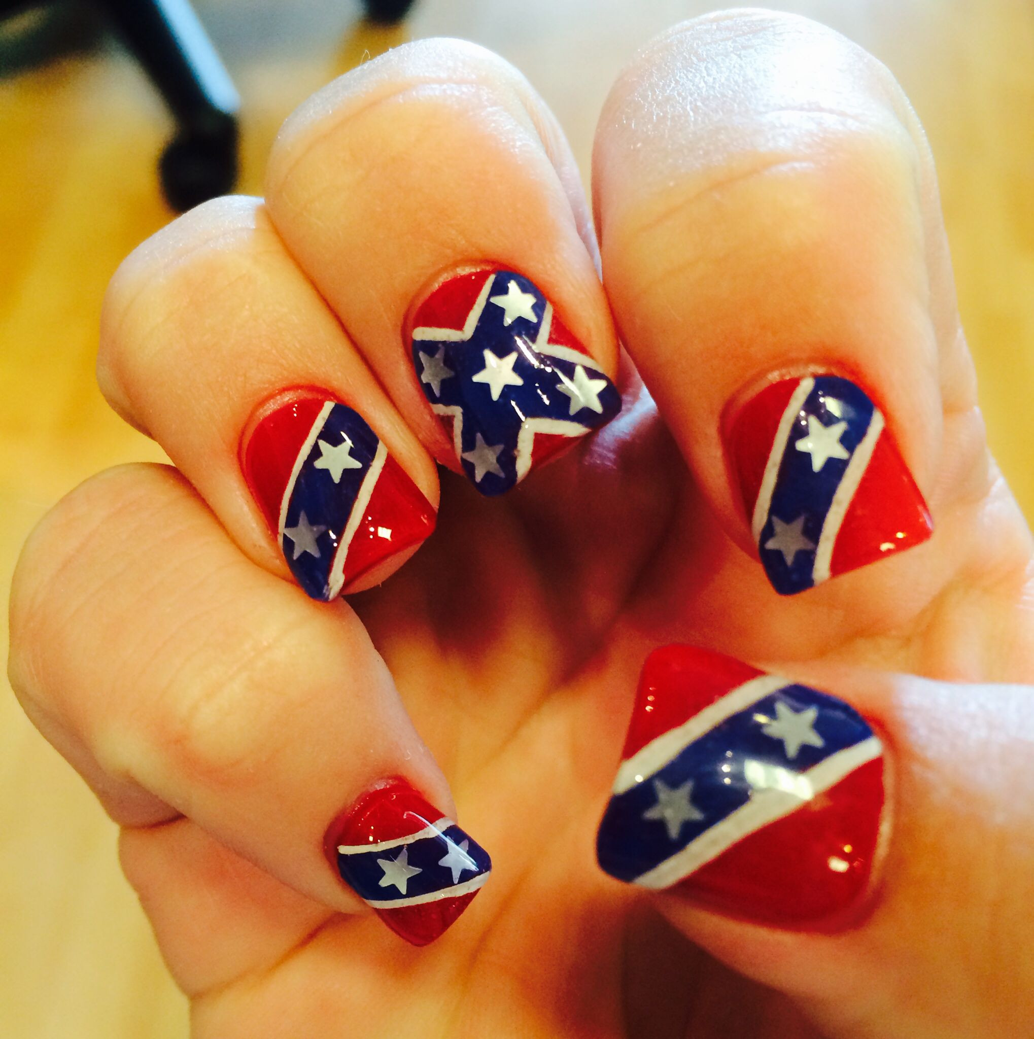 Rebel Nail Designs
 Confederate flag nails Nails