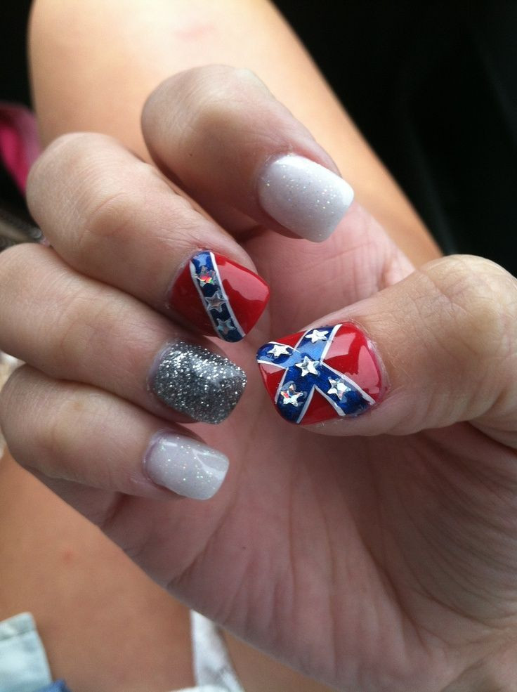 Rebel Nail Designs
 31 best images about rebel flag nails on Pinterest