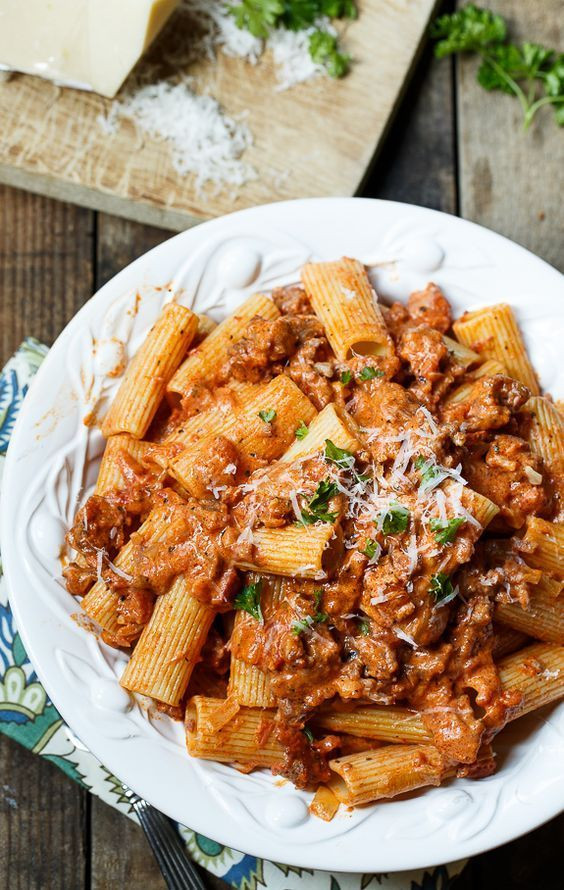 Recipes With Italian Sausage And Rice
 Italian Sausage Rigatoni with Spicy Cream Sauce