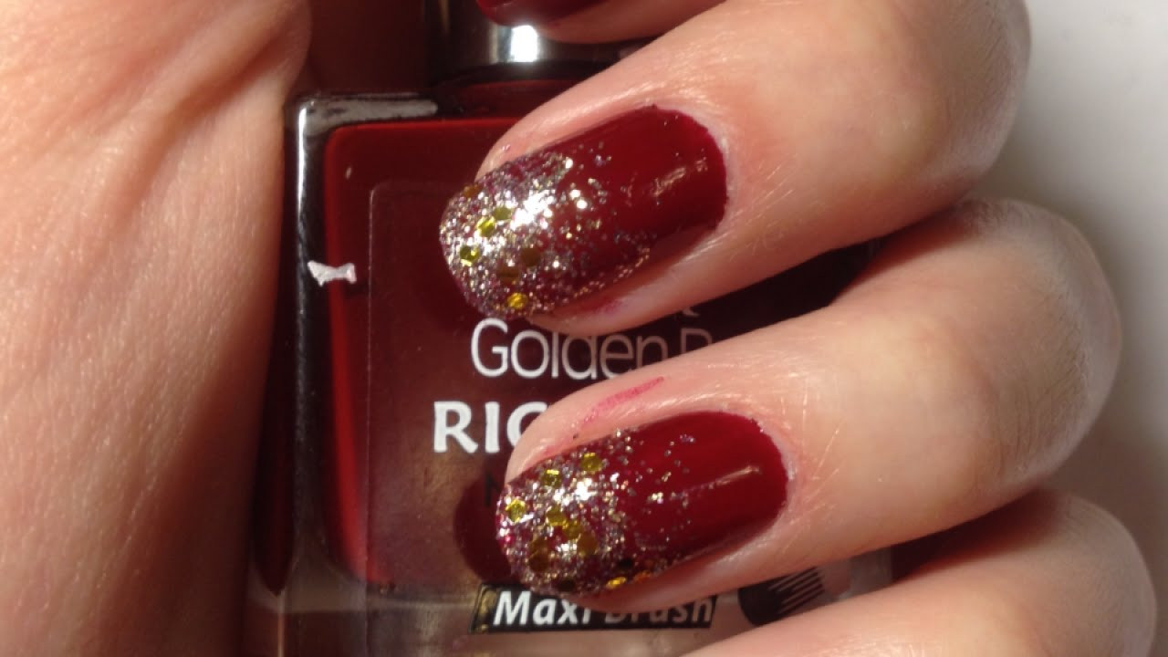 Red And Gold Glitter Nails
 Create Red Gold Glitter Nails DIY Beauty Guidecentral