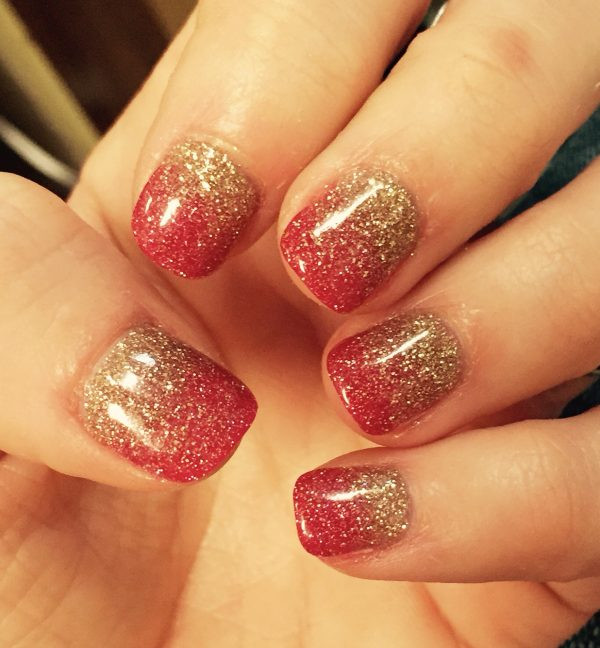 Red And Gold Glitter Nails
 Gorgeous Winter Red Nail Art Designs