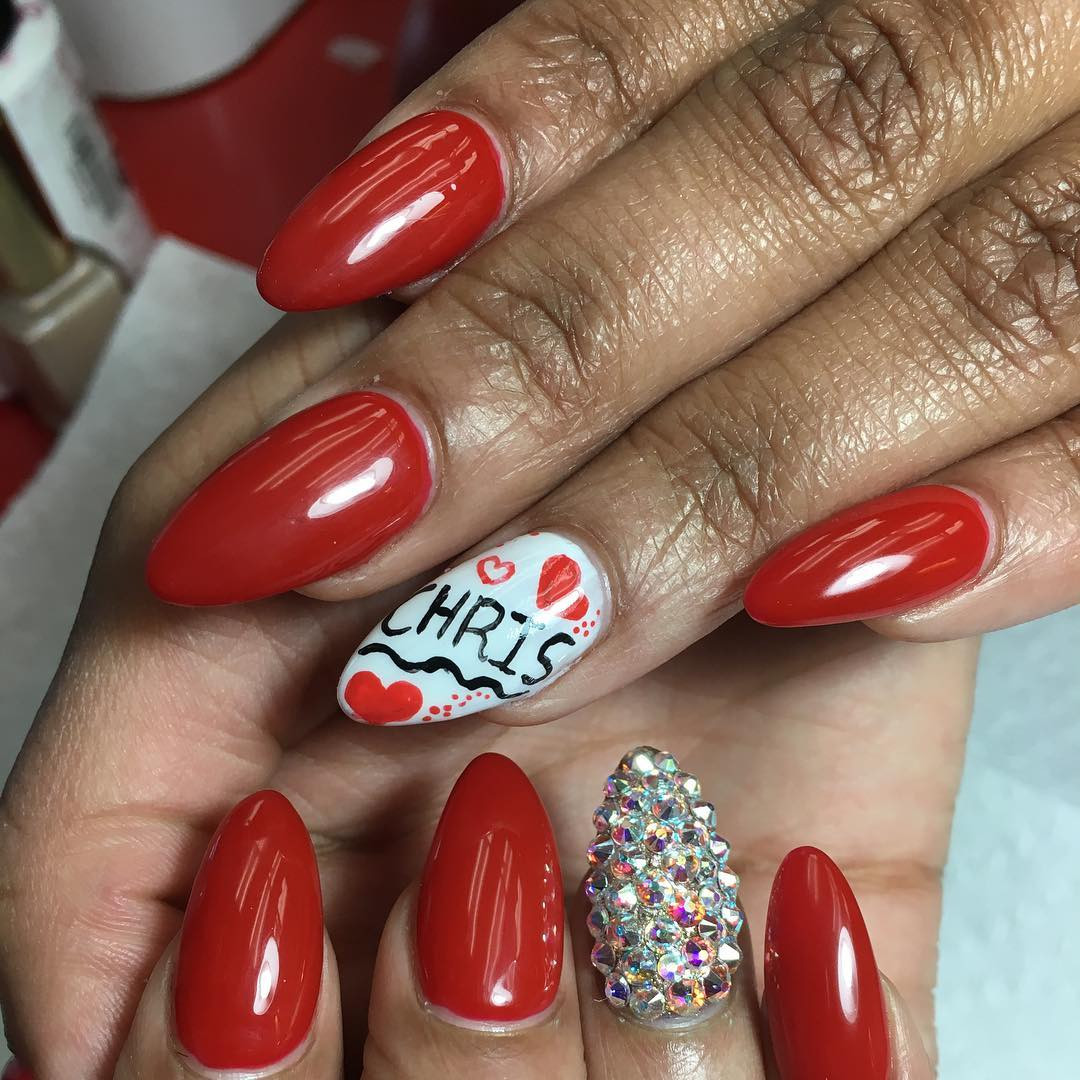 Red And White Nail Designs
 28 Almond Nail Art Designs Ideas