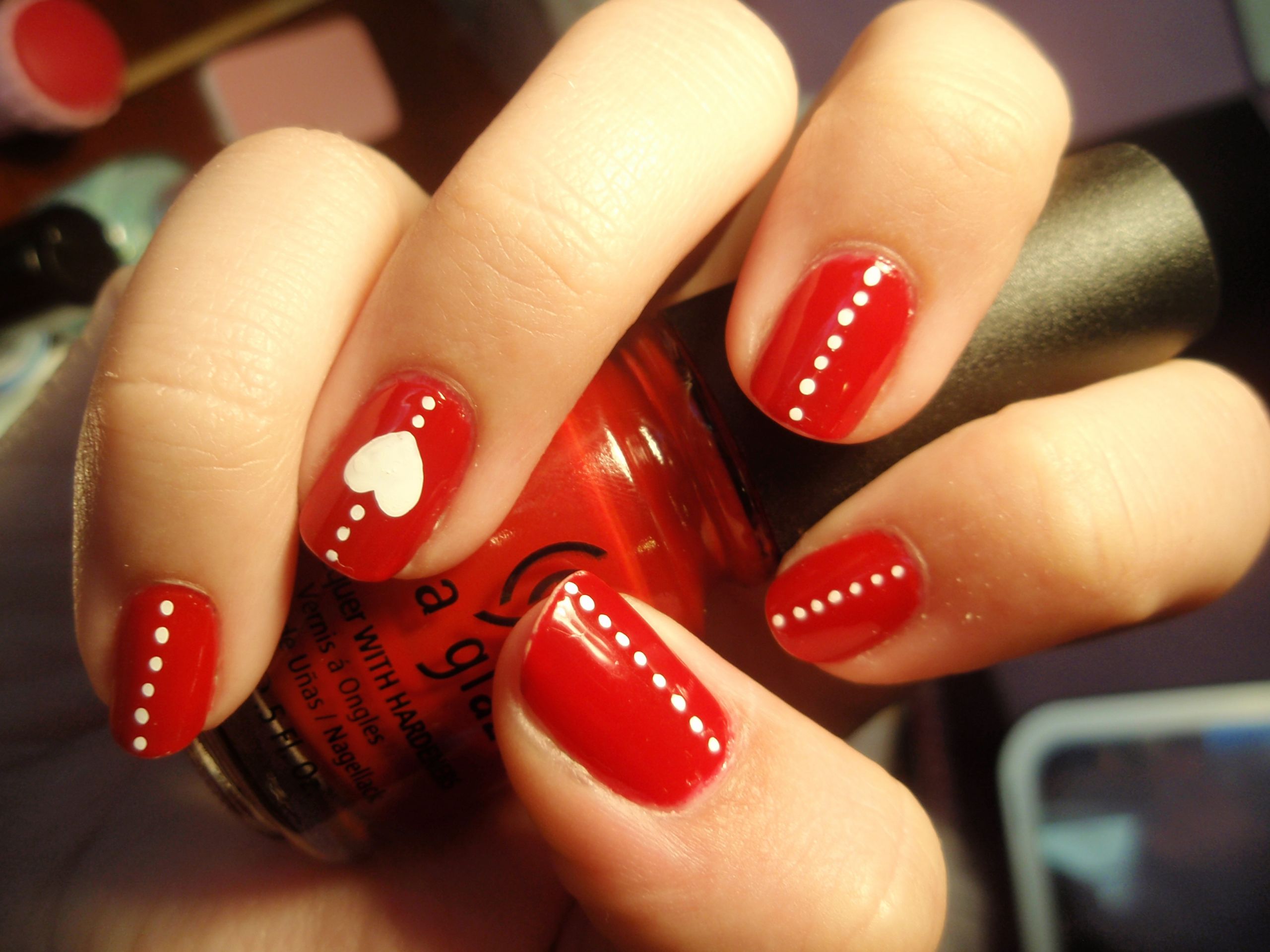 Red And White Nail Designs
 Lin s Lacquer Red with White Dots