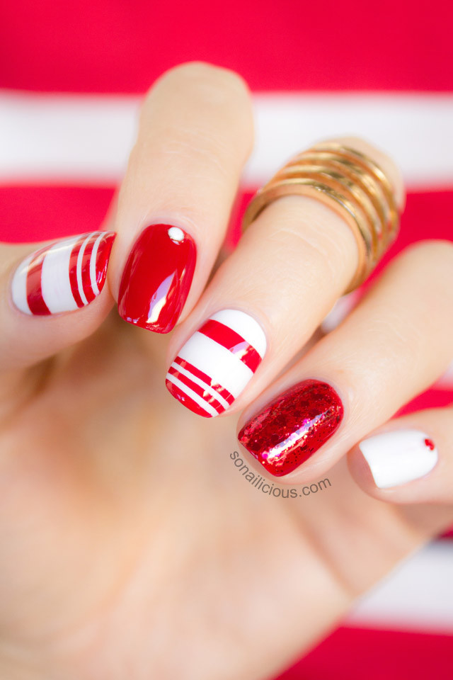 Red And White Nail Designs
 Like Red and White We Mix and Match New Nail Design