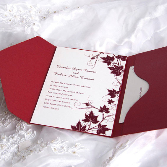 Red And White Wedding Invitations
 4 Shades Red Wedding Colors