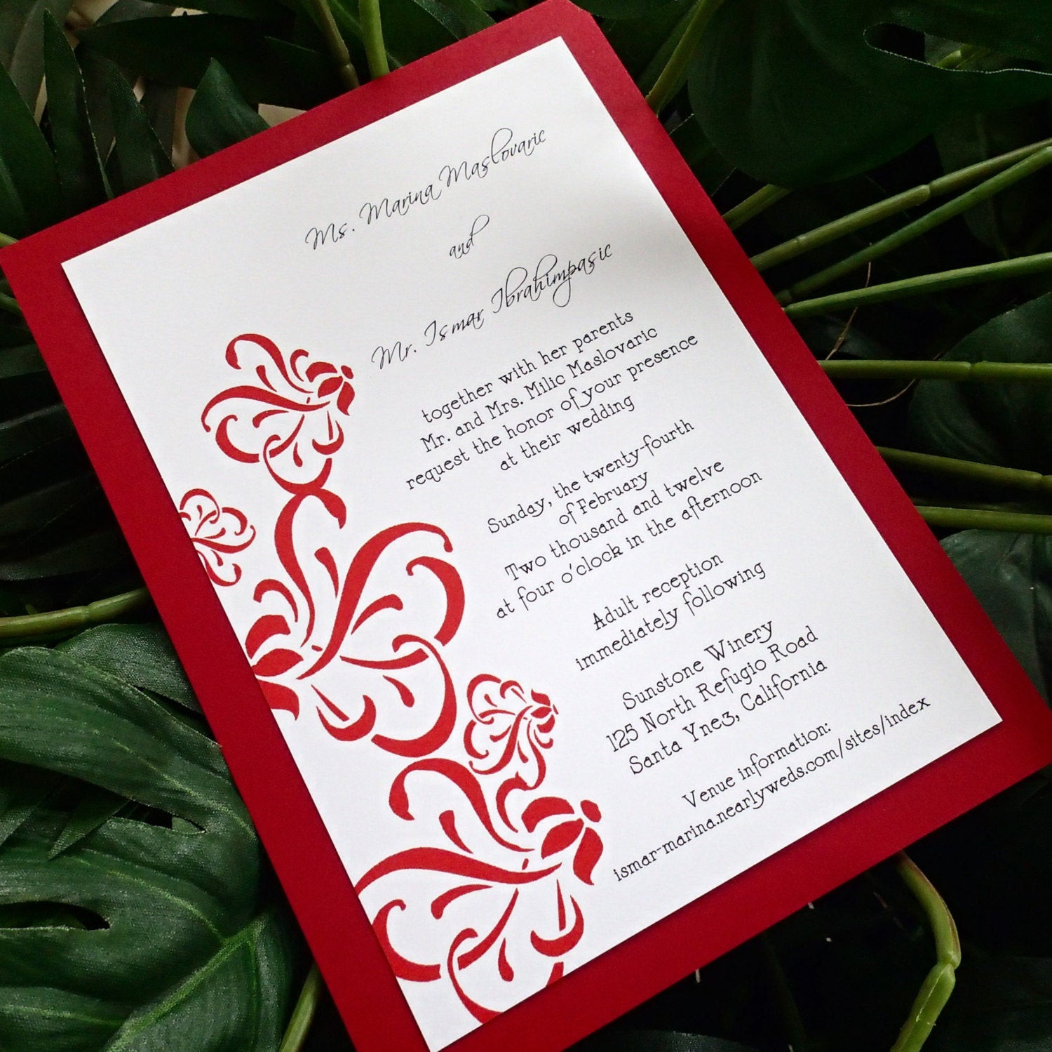 Red And White Wedding Invitations
 Red and White wedding invitation Modern wedding invitations