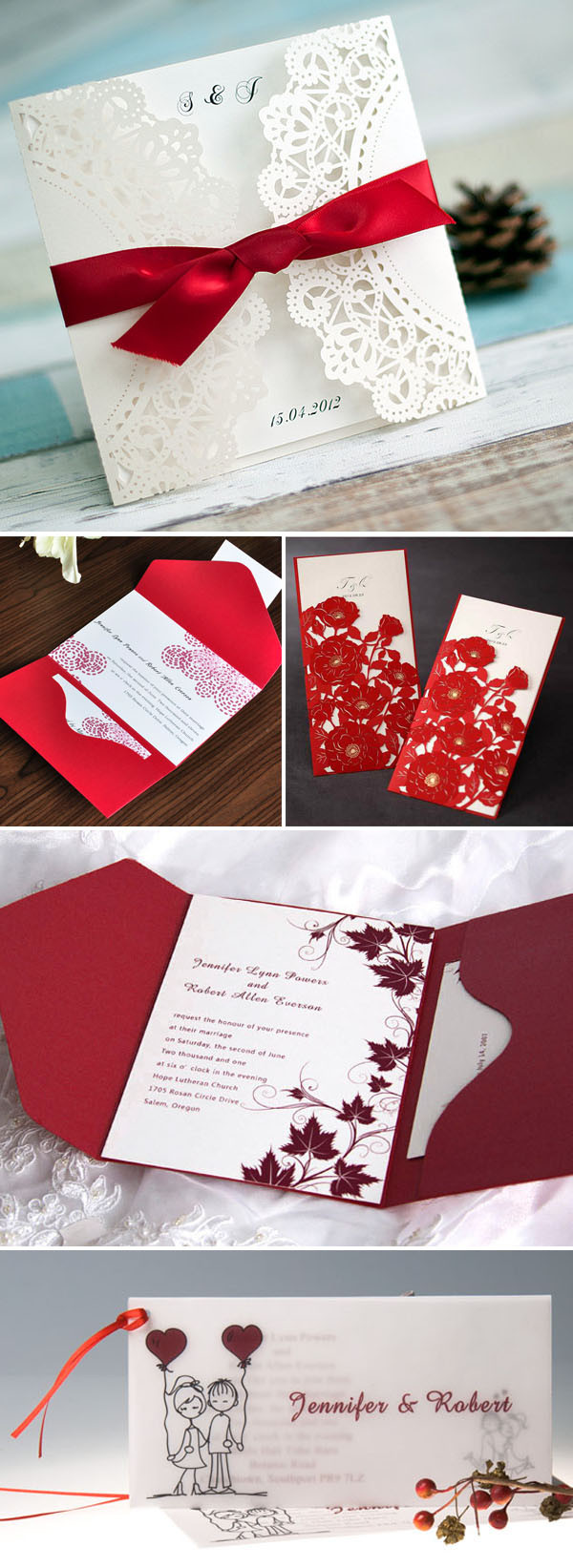 Red And White Wedding Invitations
 40 Inspirational Classic Red and White Wedding Ideas