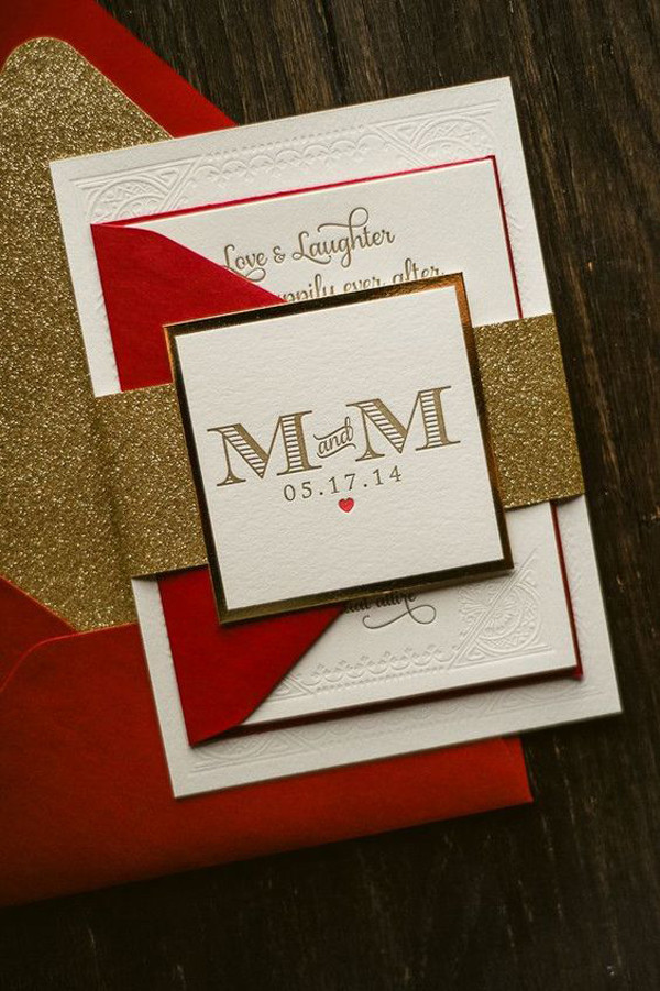 Red And White Wedding Invitations
 Trending Red White and Gold Wedding Theme Ideas for 2016