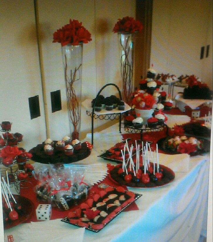 Red Black And White Graduation Party Ideas
 Red black and white dessert table