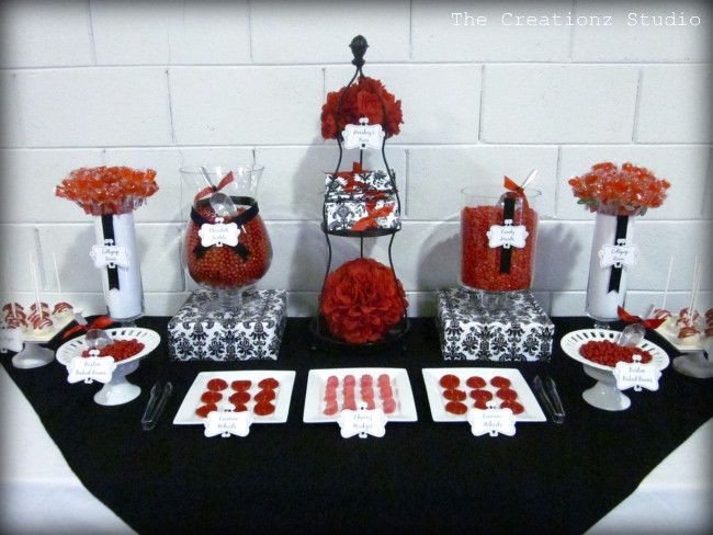 Red Black And White Graduation Party Ideas
 black and white damask graduation