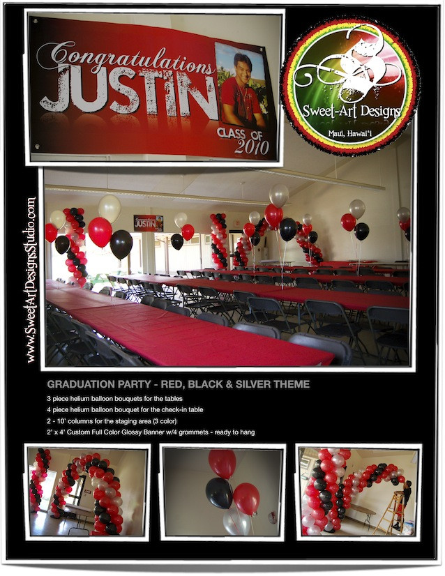 Red Black And White Graduation Party Ideas
 Graduation Balloon Decorations Red Black & Silver Theme