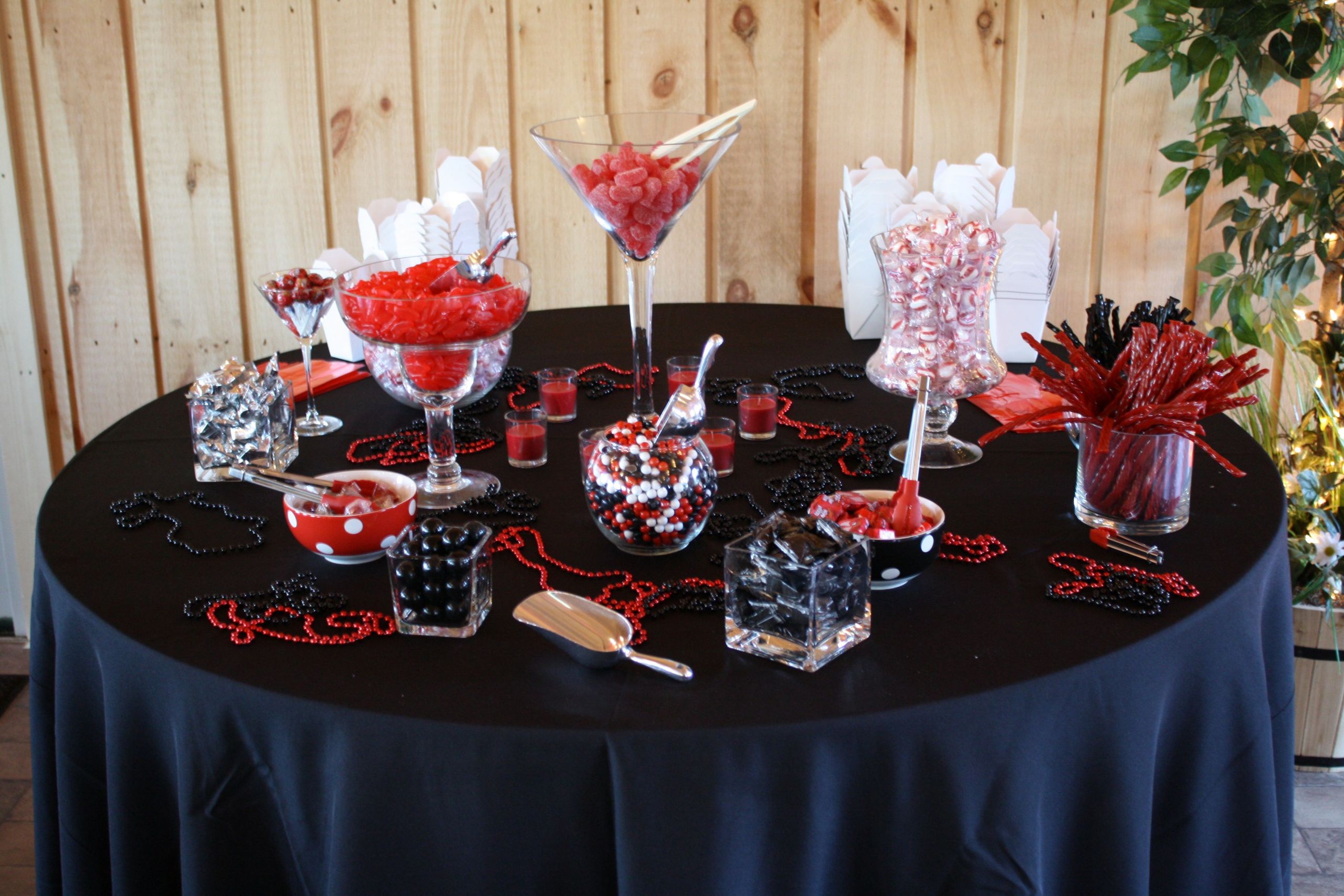 Red Black And White Graduation Party Ideas
 Black Red and White Candy Table for a Bar Mitzvah