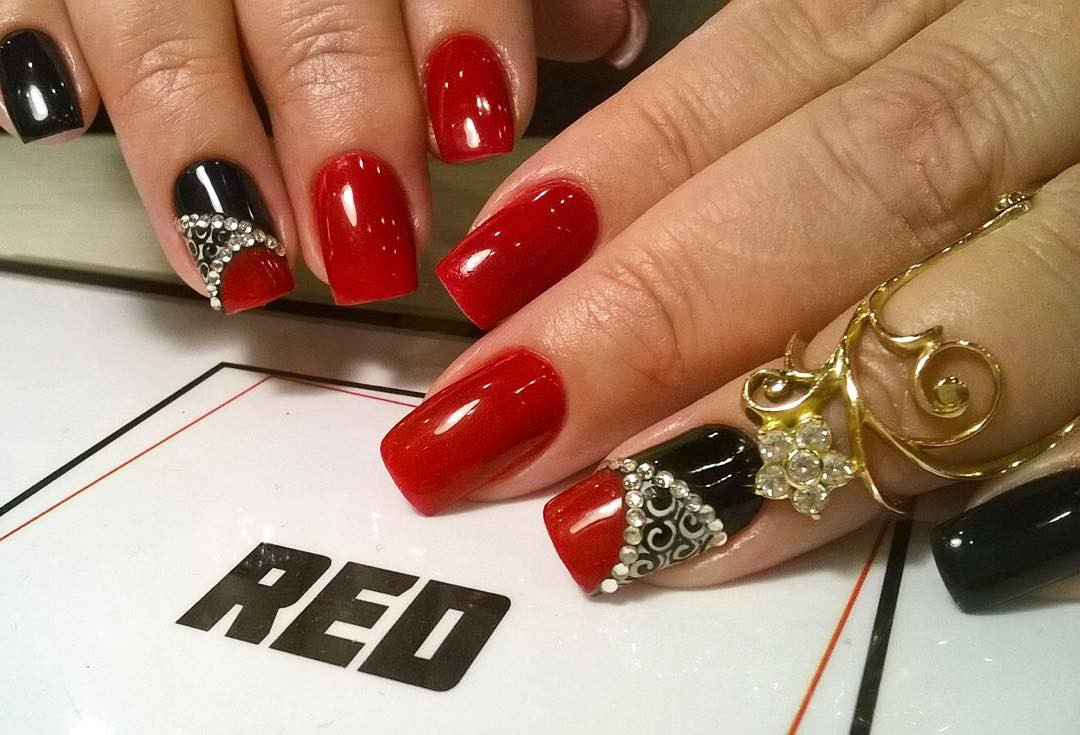 Red Nails Wedding
 50 Very Beautiful Red And Black Nail Art Design Ideas