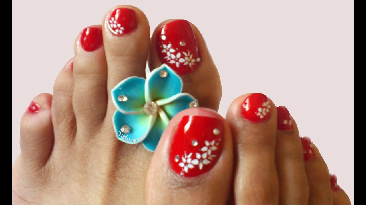 Red Toe Nail Designs
 Nail art for toes y Red nails
