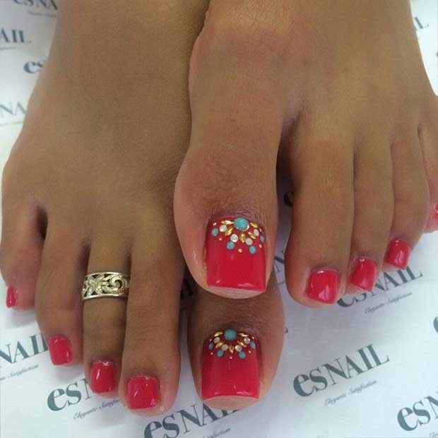 Red Toe Nail Designs
 31 Easy Pedicure Designs for Spring Page 2 of 3