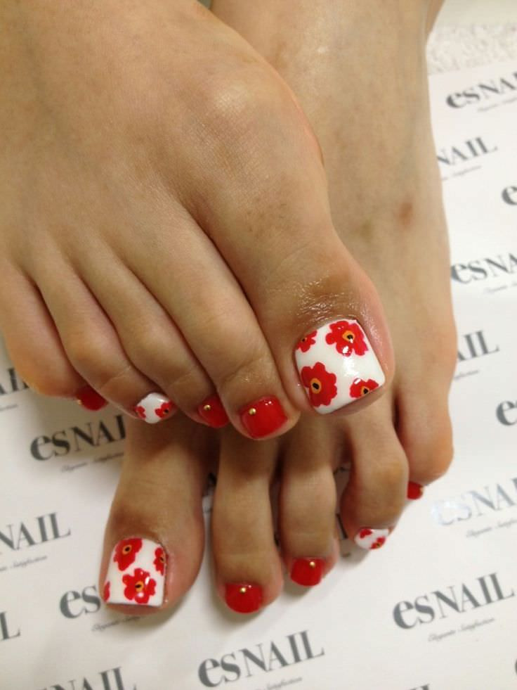 Red Toe Nail Designs
 32 Flower Toe Nail Designs Nail Designs