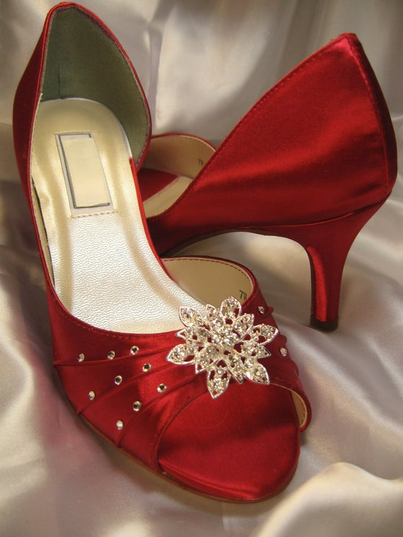 Red Wedding Shoes For Bride
 Items similar to Wedding Shoes Red Bridal Shoes Vintage