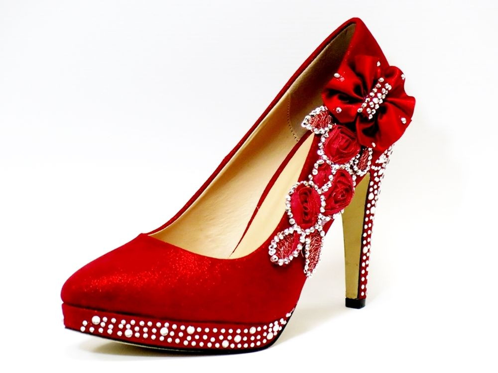 Red Wedding Shoes For Bride
 Wedding Shoes Bride Bridal Bridesmaid Prom Shoes
