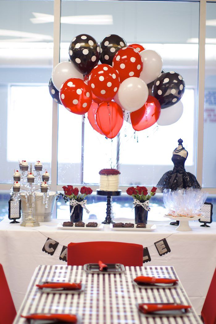 Red White And Black Graduation Party Ideas
 Black White Red Elegant Birthday Party