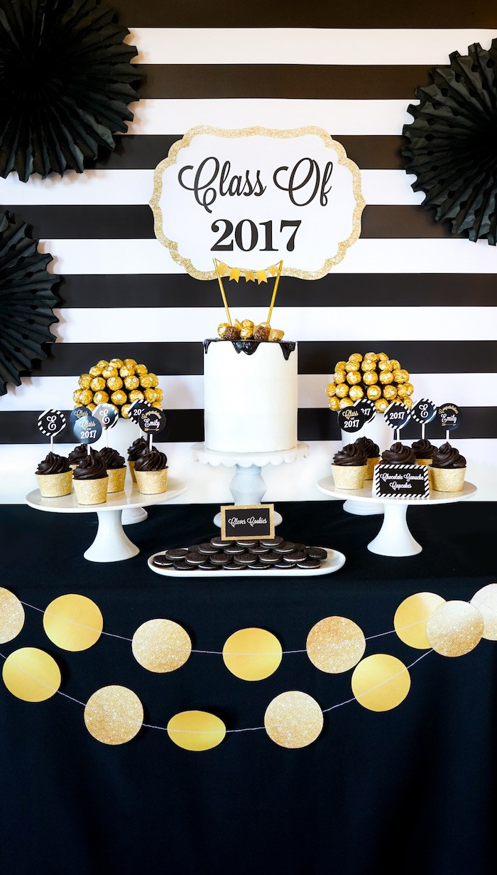 Red White And Black Graduation Party Ideas
 Kara s Party Ideas "Be Bold" Black & Gold Graduation Party