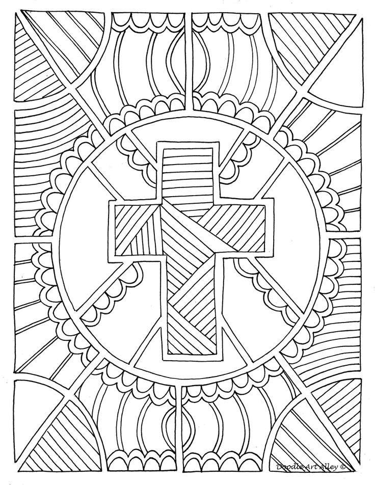 Religious Coloring Pages For Adults
 Great Christian Doodle Design