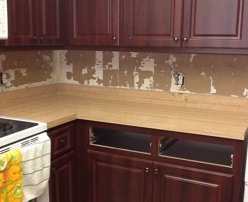 Replacing Kitchen Backsplash
 Before photo Apr 2014 project replacing counter and