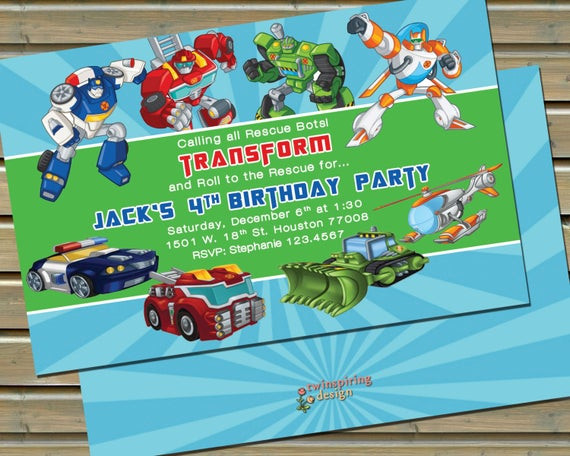 Rescue Bots Birthday Party
 Transformers Rescue Bots Birthday Party by TwinspiringDesign