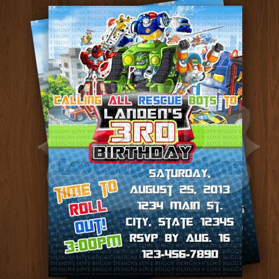 Rescue Bots Birthday Party
 Rescue Bots Invitation Rescue Bots Birthday Invitations