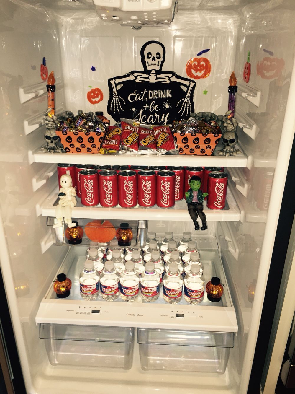 Resident Halloween Party Ideas
 Cute Halloween WoW Fridge I Made For Our Model Apt