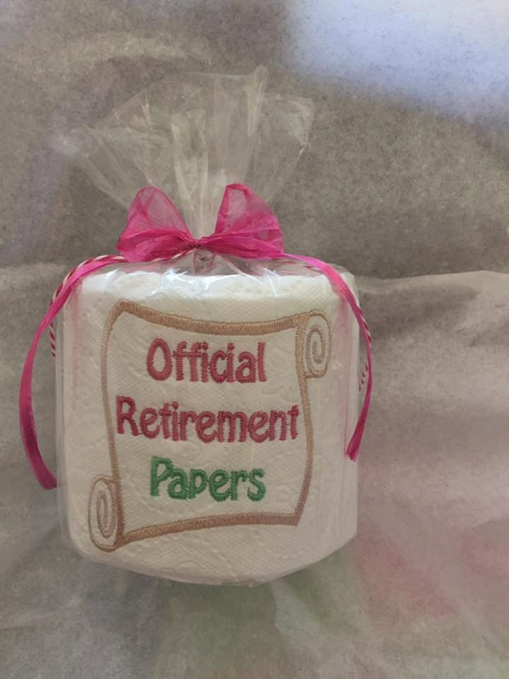 Retirement Party Gift Ideas
 Unique Retirement Gift fice party Decor Gag Gift for office Embroidered toilet paper Party