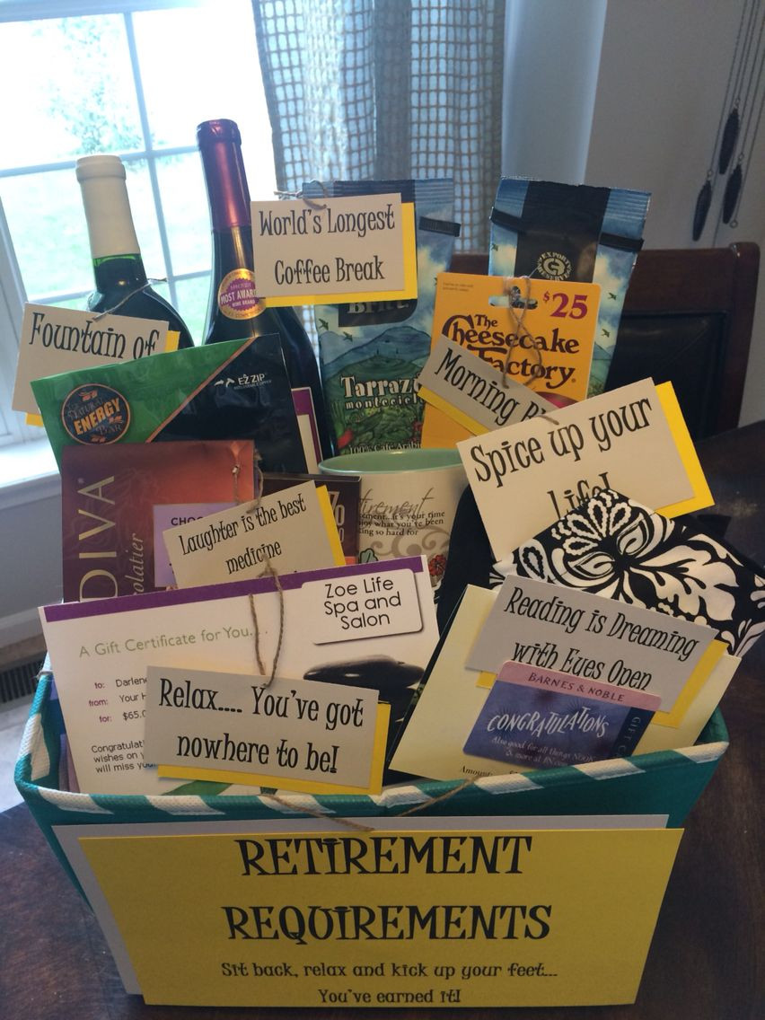 Retirement Party Gift Ideas
 Cute retirement t basket