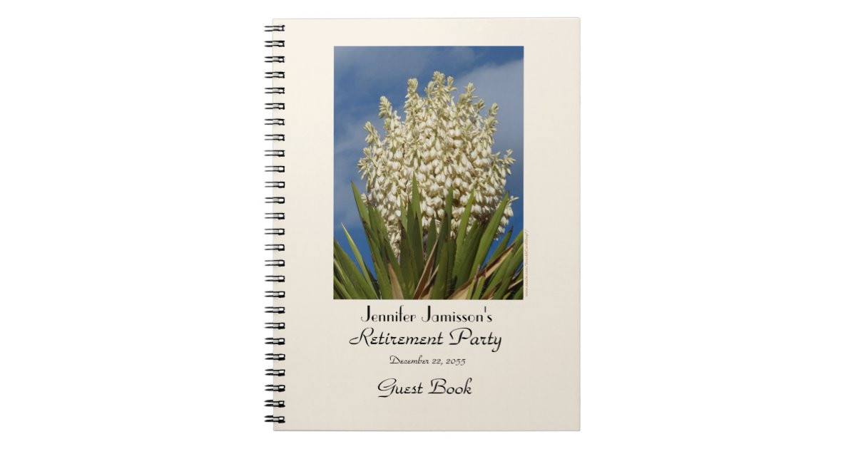 Retirement Party Guest Book Ideas
 Retirement Party Guest Book Blooming Yucca Spiral