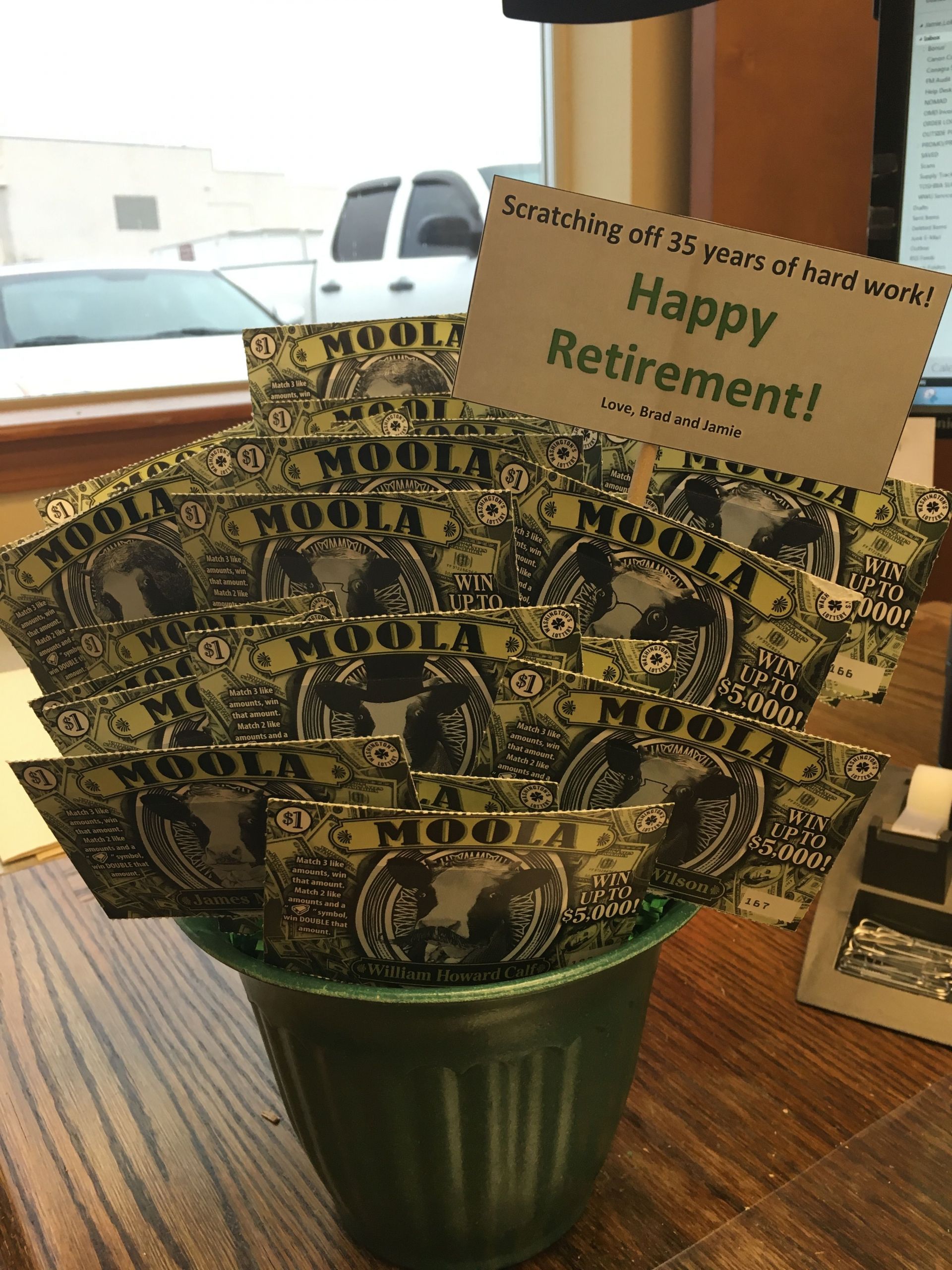 Retirement Party Ideas For Coworker
 Scratch ticket retirement t I made Ideas