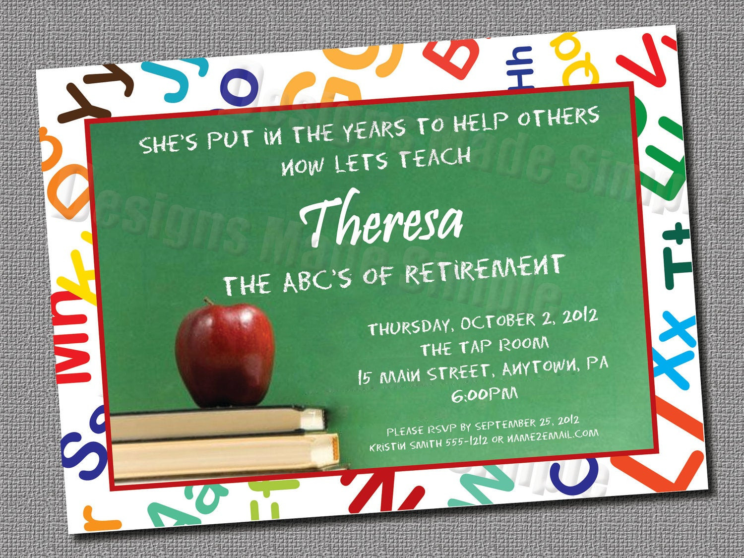 Retirement Party Ideas For Teachers
 Teacher Retirement Party Invitation Custom Printable