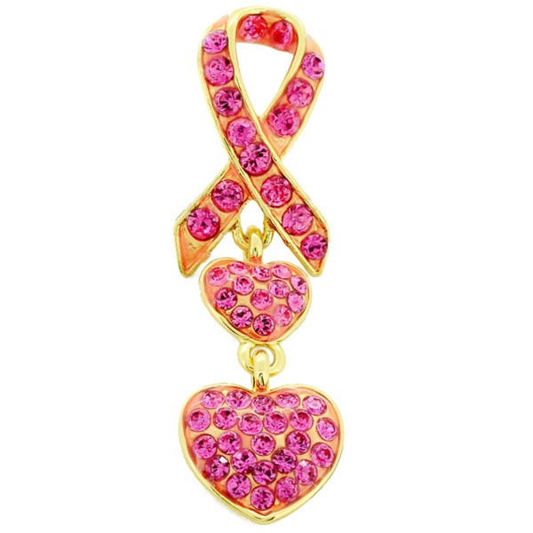 Ribbon Brooches
 Shop Goldtone Pink Crystal Heart Ribbon Pin Brooch Free