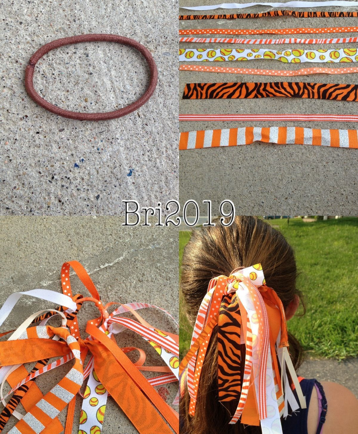 Ribbon Hair Ties DIY
 DIY for a hair tie This one is for softball But you can