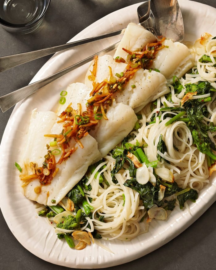 Rice Noodles Fish
 Gingery Fish & Noodles Rachael Ray In Season