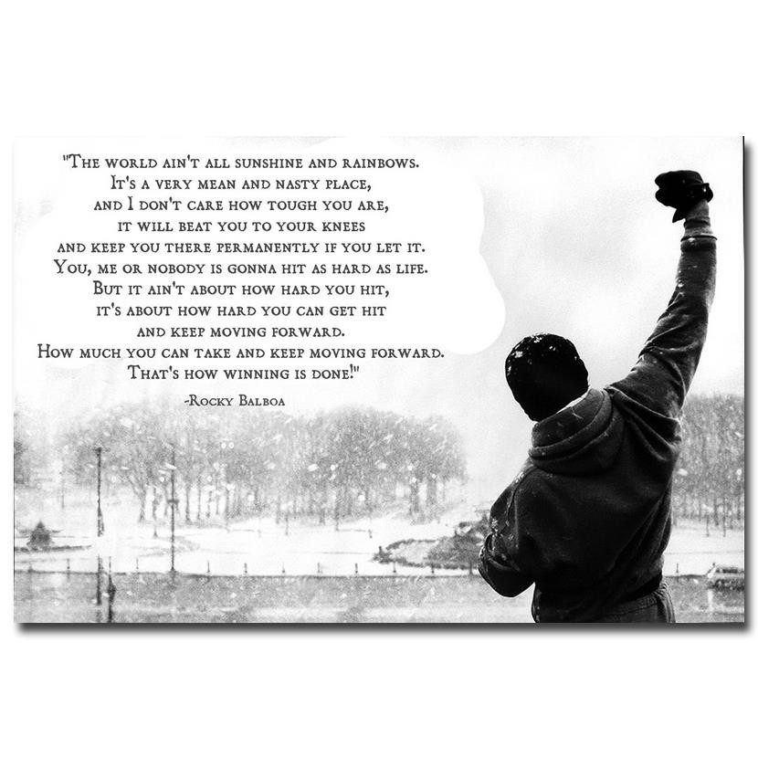 Rocky Motivational Quotes
 ROCKY BALBOA Motivational Quotes Art Silk Fabric Poster