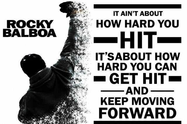 Rocky Motivational Quotes
 DIY frame Rocky Balboa Keep Moving Forward Motivational