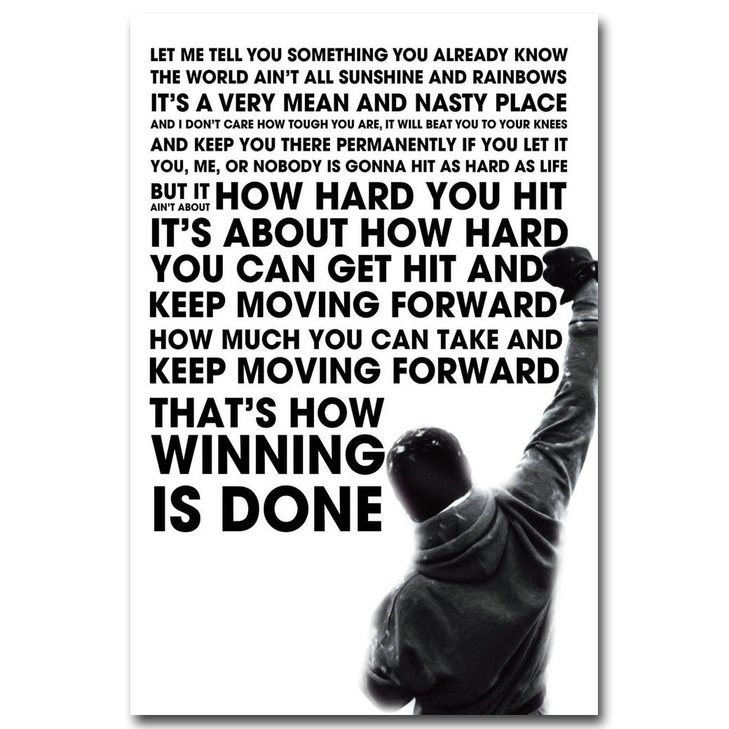 Rocky Motivational Quotes
 Rocky Balboa Motivational Quote Art Silk Poster Print