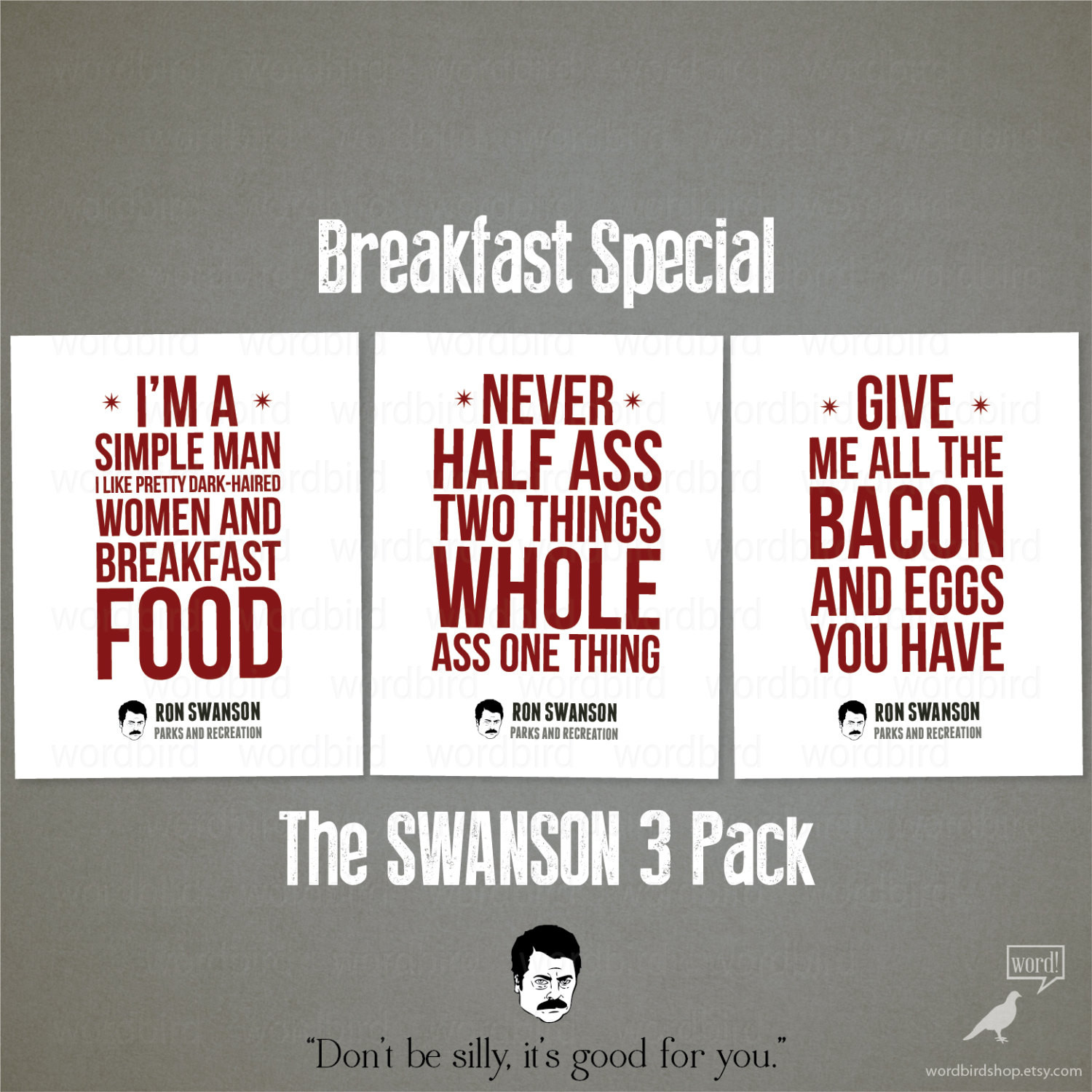 Ron Swanson Motivational Quotes
 Ron Swanson Quotes Motivational Wall Decor by WordBirdShop