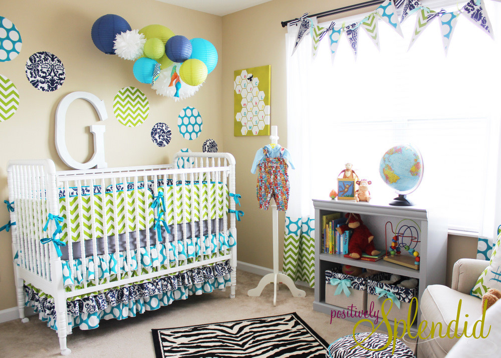Room Decoration For Baby
 Baby Boy Nursery Tour Positively Splendid Crafts