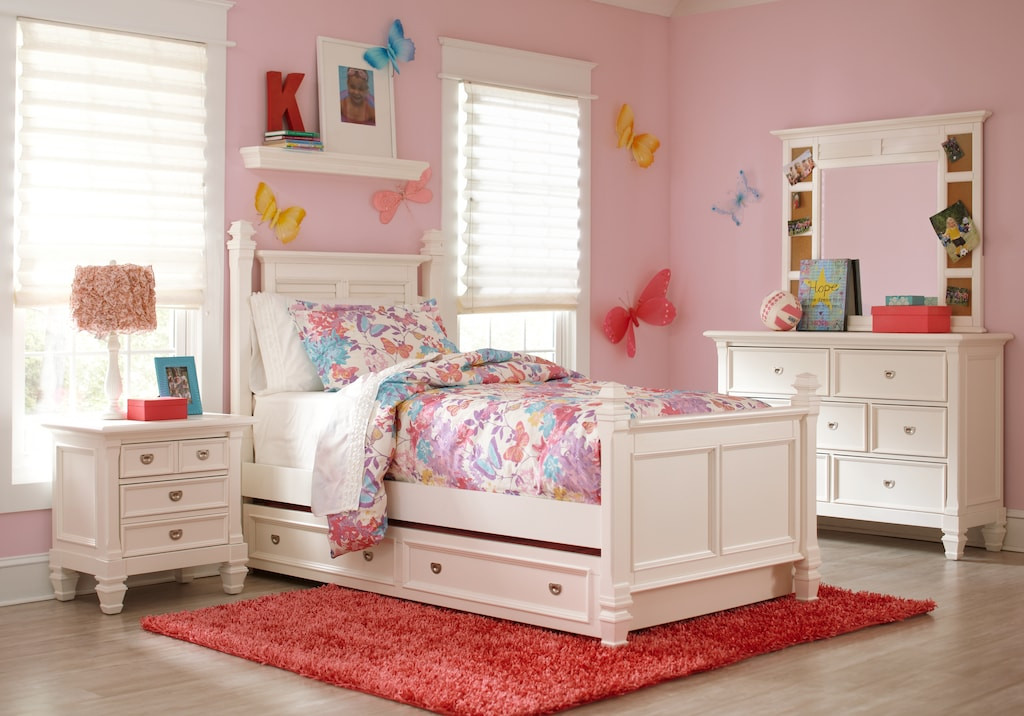 Room To Go Furniture Kids
 Belmar White 5 Pc Twin Poster Bedroom Teen Bedroom Sets