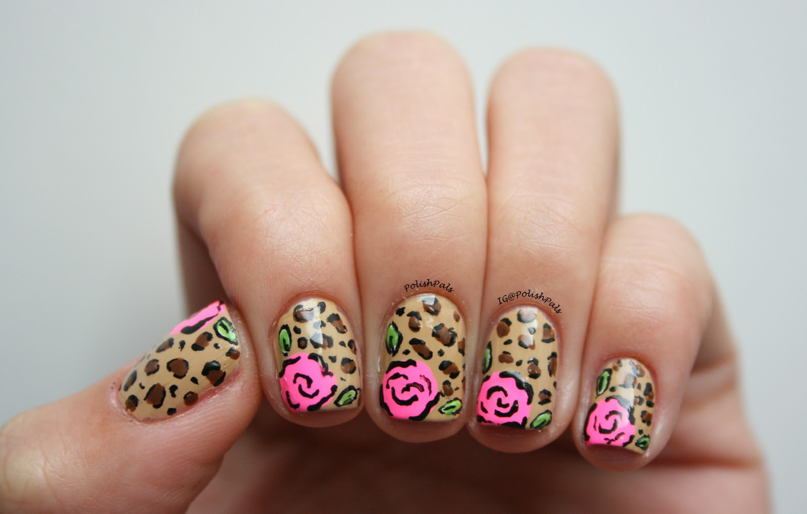 Rose Nail Art Designs
 Polish Pals Leopard Rose Nails Tutorial