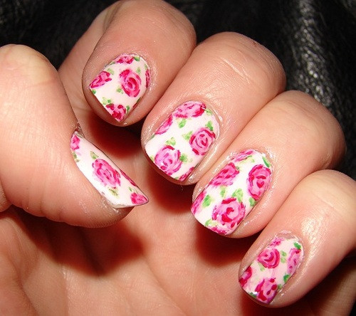Rose Nail Art Designs
 9 Simple and Easy Rose Nail Art Designs with